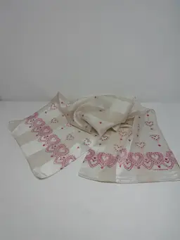 Vintage Liz Claiborne Heart Embellished Scarf
