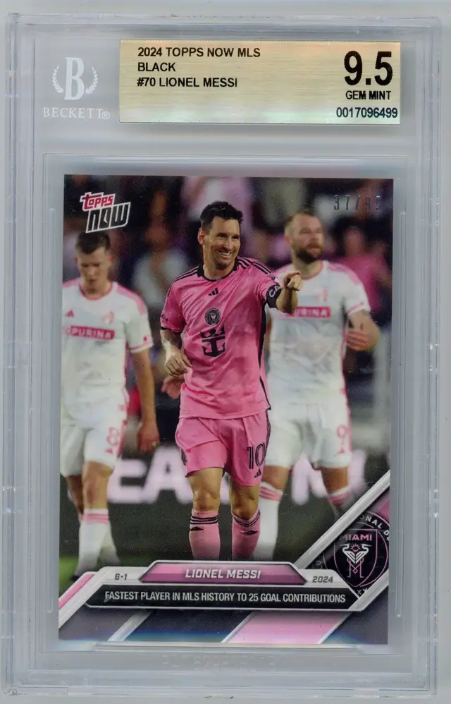 2024 Topps Now MLS LIONEL MESSI /99 Black SP #70 INTER MIAMI CF BGS 9.5 GEM MINT