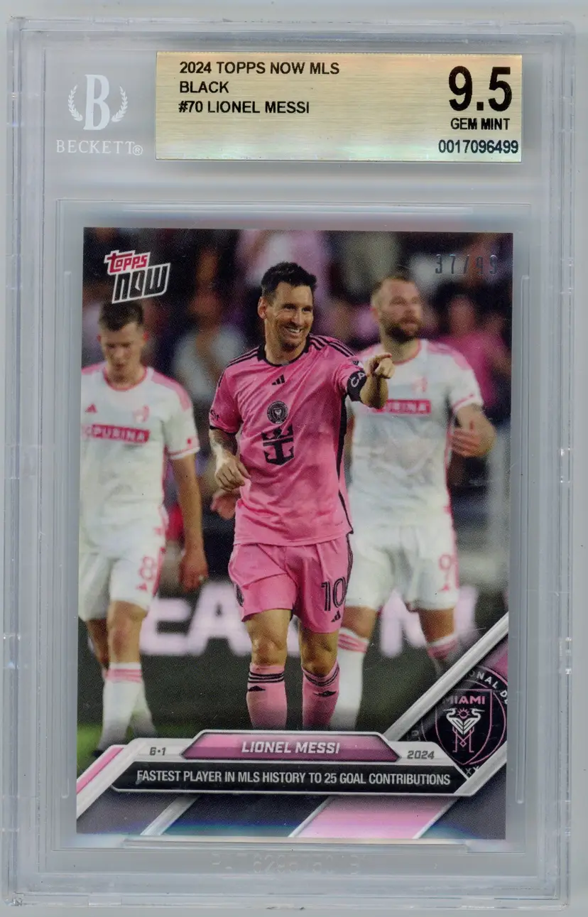 2024 Topps Now MLS LIONEL MESSI /99 Black SP #70 INTER MIAMI CF BGS 9.5 GEM MINT