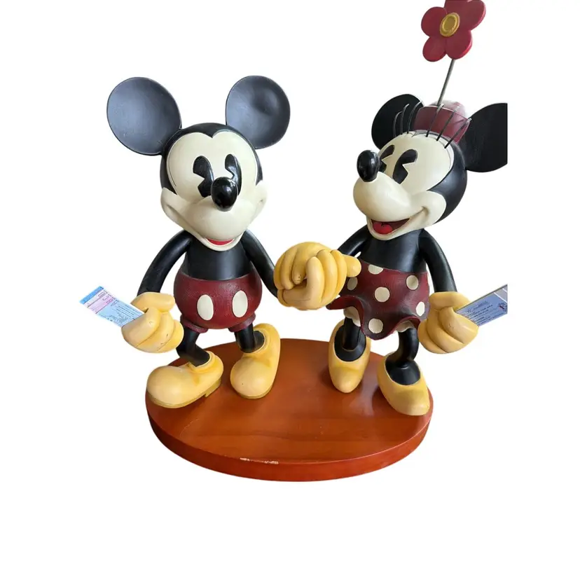 Disney Big Fig Mickey Minnie Walk in the Park Pie Eyed Vintage Statue Large Collectible