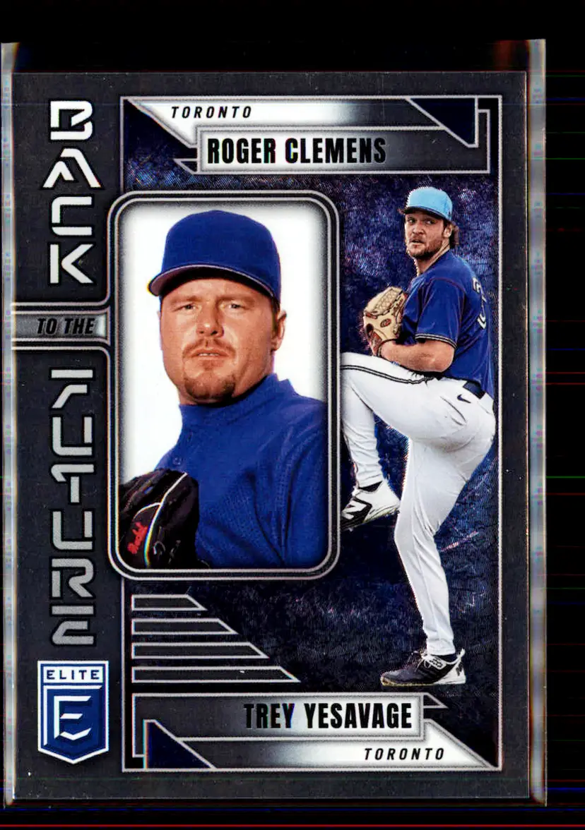 Roger Clemens/Trey Yesavage 2026 Panini Donruss Elite Back to the Future #9 - Toronto Blue Jays - (2-80)