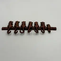 Cast Iron 7 Cute Cat Tail Wall Hook Rack Decorative Key Coat Hanger