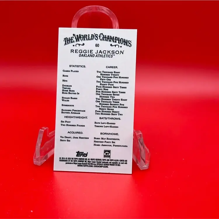 Reggie Jackson 2025 Topps Allen & Ginter Orange Chrome Mini 10/25 Oakland A’s