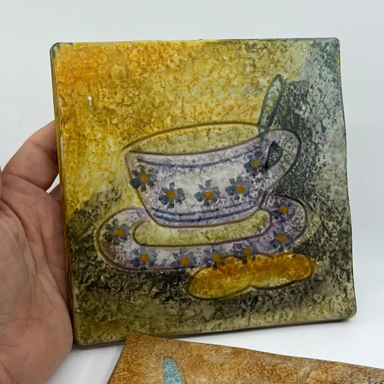 Bicottura Tradizionale Piana Wall Tile Trivet Set Made In Italy 6" x 6"