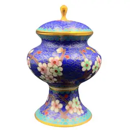 Miniature Vintage Enamel Cloisonné Ginger Jar