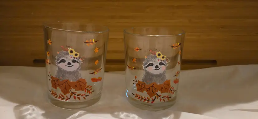 Harvest Woodland Creatures  Autumn Glass Set