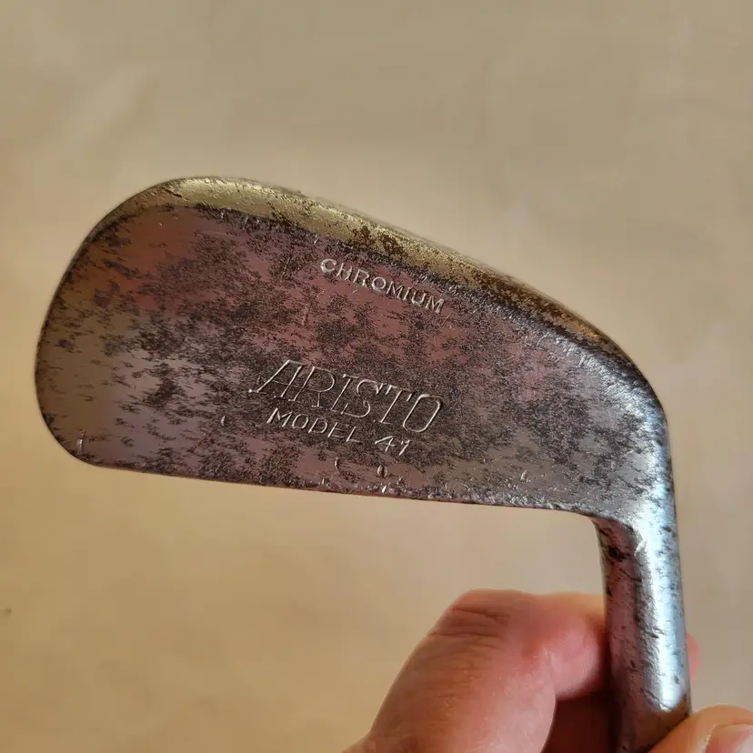 Aristo Model 41 Chromium Forged Bladed RH 2-Iron Pyratone Leather Grip Reg. 421 Vtg