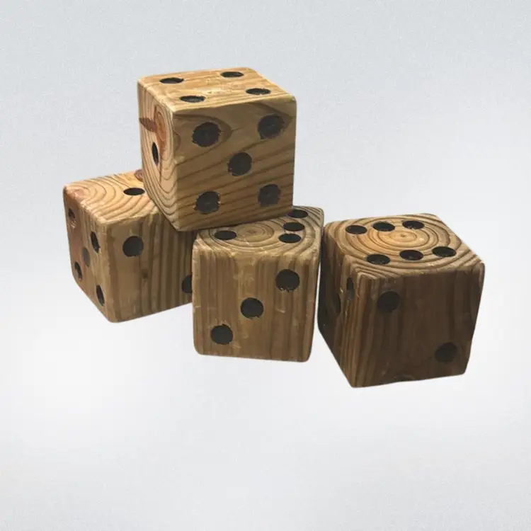 Set of Four Solid Wood Dice
