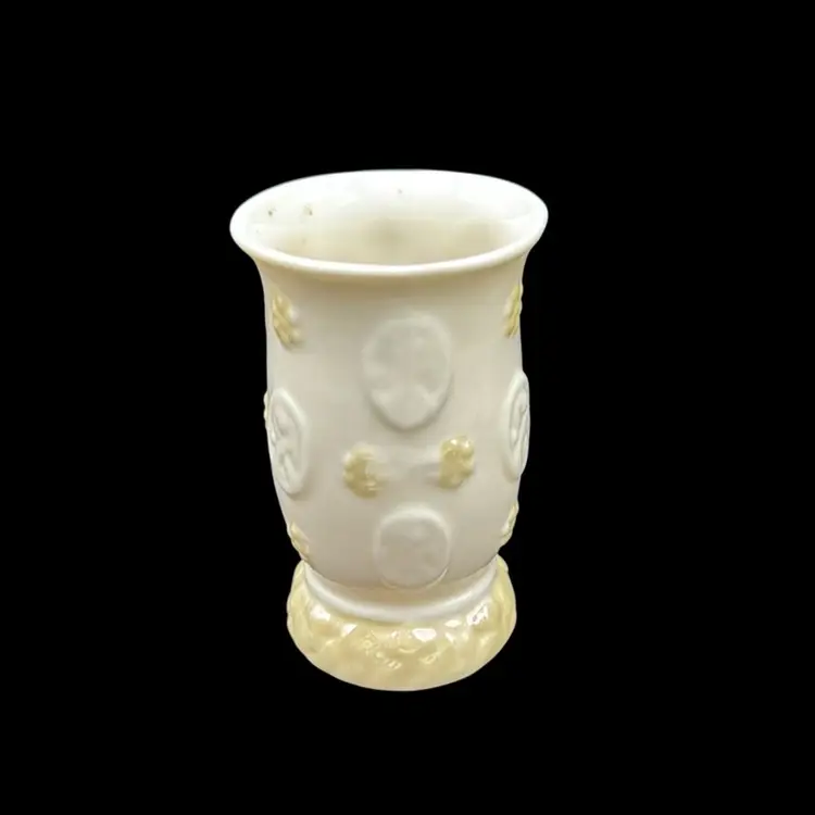 Belleek Opalescent Base Celtic Toothpick Holder 3 1/4” No Noted Flaws Stamped