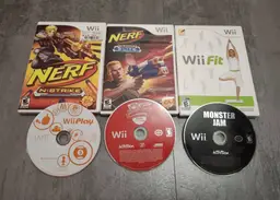 Lot of 6 Nintendo Wii Games- Nerf, Monster Jam, Little League, WiiPlay, WiiFit