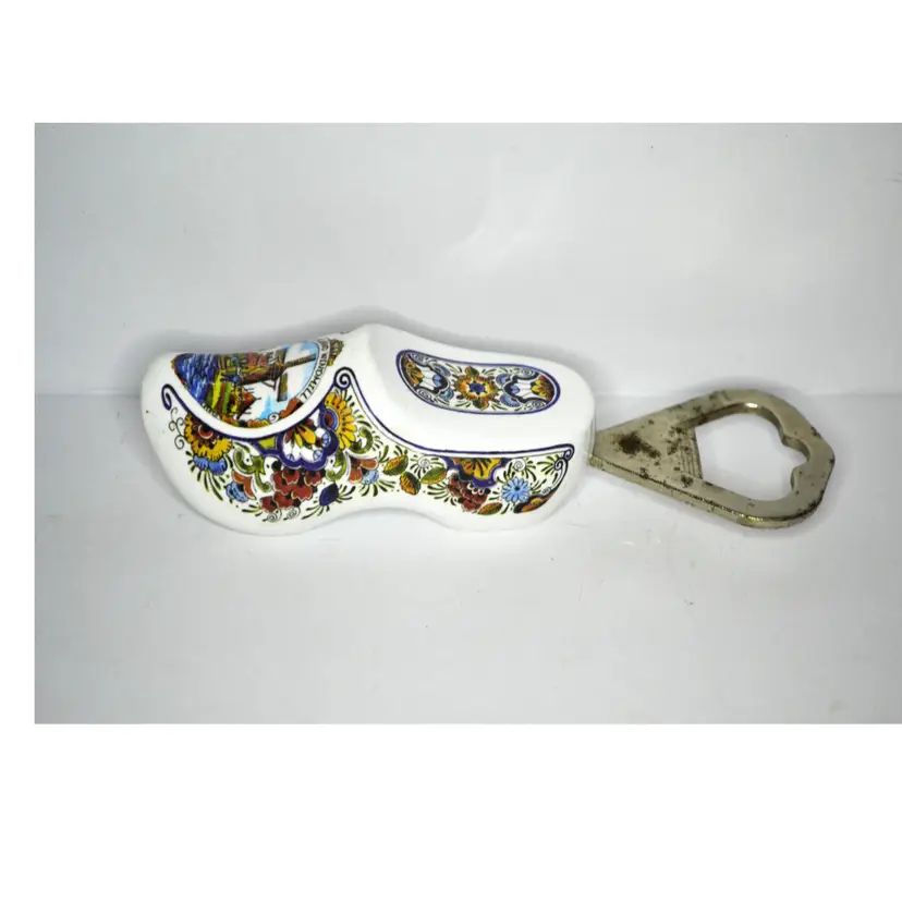 Souvenir Bottle Opener Holland Wooden Shoe Decorated