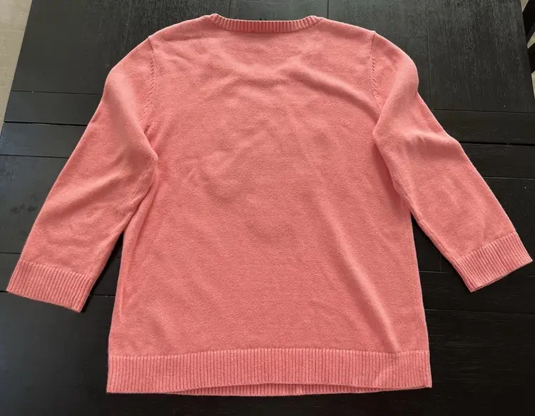 NEW $99 TALBOTS Bold Oranges Cotton-Blend Pullover Grandma Sweater Size Medium