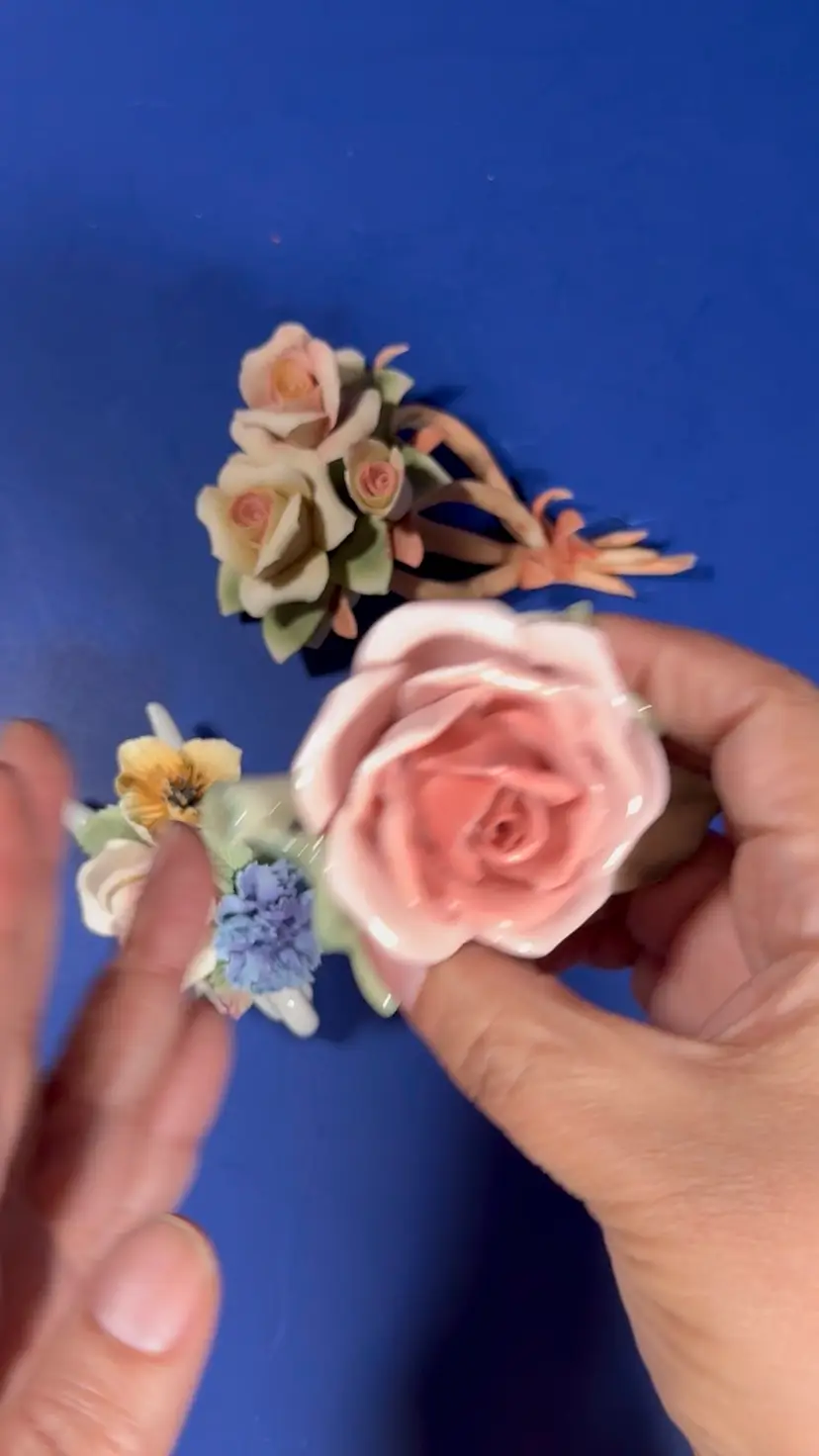 Coalport, Capodimonte & ENS Floral Figurines – Lot of 3 – 3–4” – Vintage Ceramics