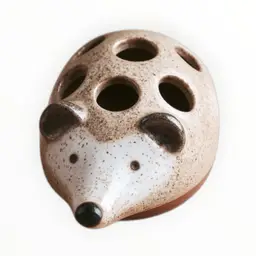 Whimsical Handmade Hedgehog Pen Holder – Pottery Organizer – 6” x 3”