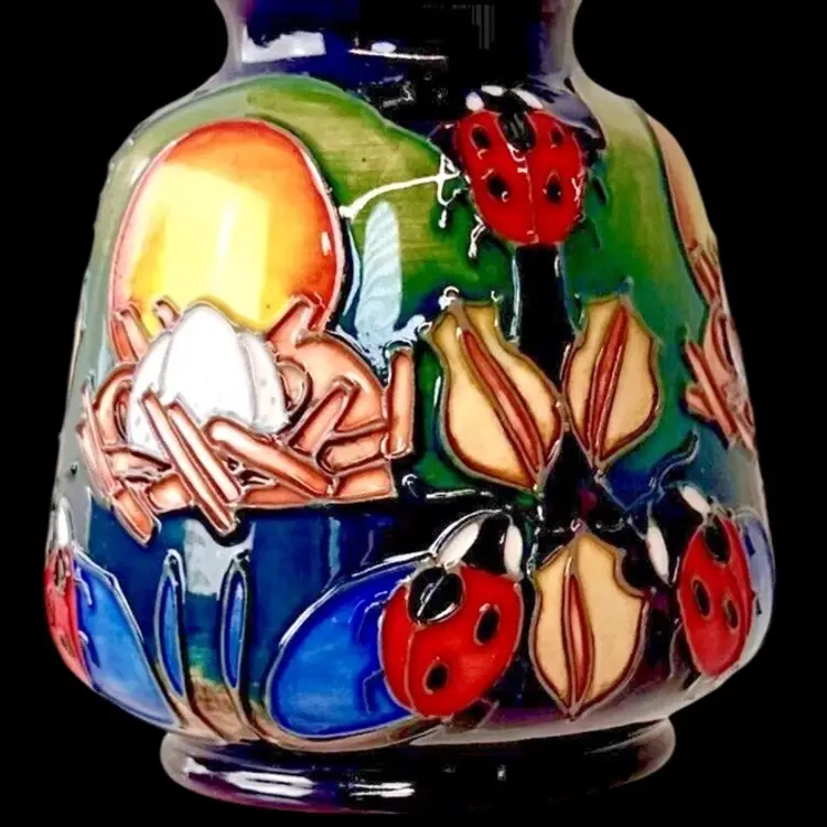 Moorecroft Emma Bossons Lady Bug Vase