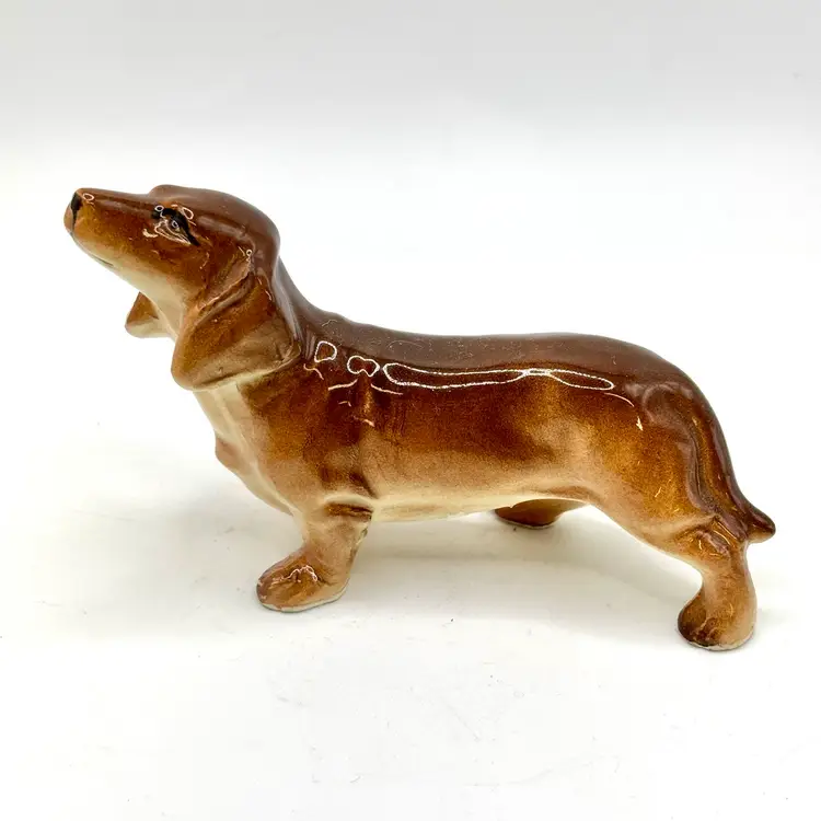 Small Dachshund Weiner Dog Figurine Japan 3”
