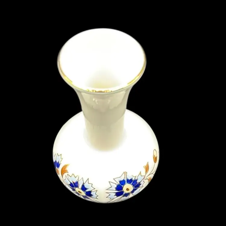 Zsolnay Hungarian Porcelain Hand Painted Gold Gild Vase Stamped No Noted Flaws 5”