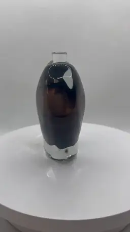 Vintage Signed Zellique Studio Black Heart Art Glass Perfume Bottle With Stopper