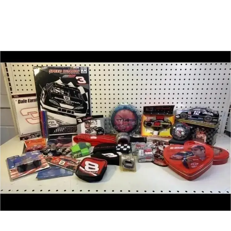 Large Lot 20+ Vintage NASCAR Collectibles Clock Tins Calendar Metal Cards & More