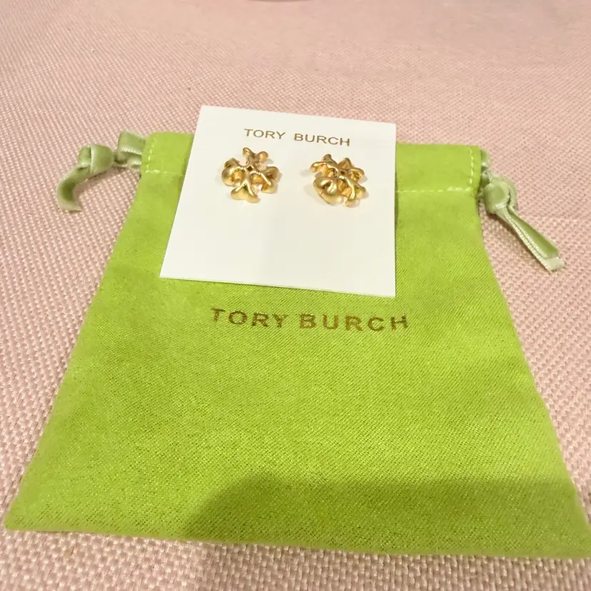 Tory Burch Studs Gold Tone Logo