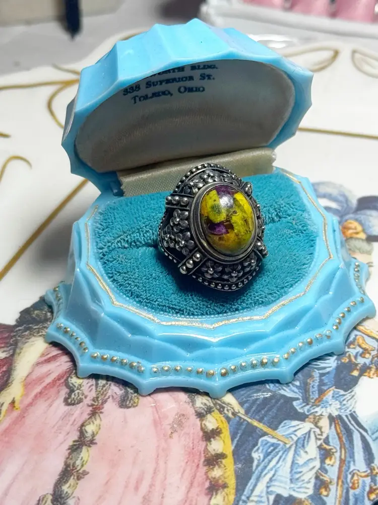 Sterling Silver Tasmanian Stitchite Ring Sz 8.5