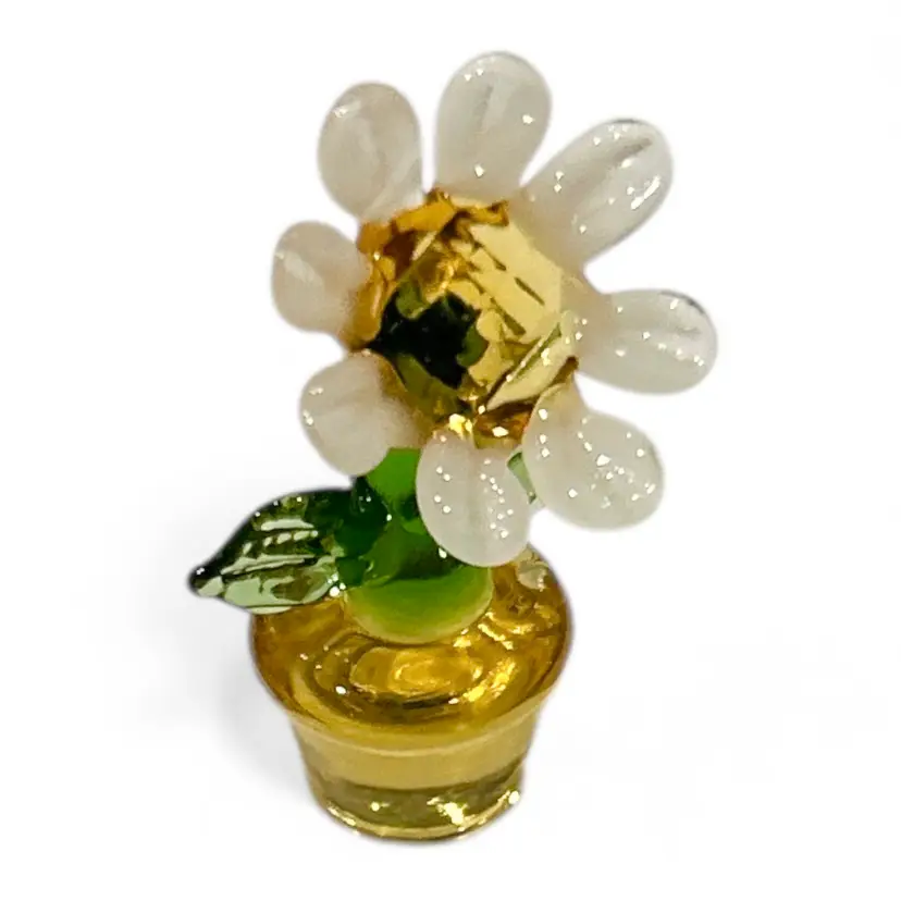 Mini Handblown Art Glass Sunflower Figurine