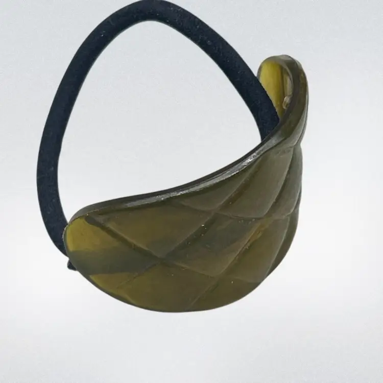 The French Atelier Acrylic Hair Tie – Made in France | Olive Green Sculpted Ponytail Holder