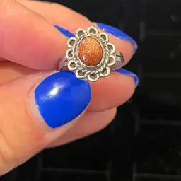 SZ 4 Sparkle Stone .925 Sterling Silver Ring