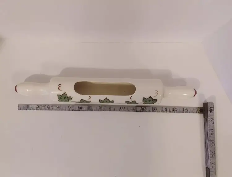 Decorative Ceramic Rolling Pin Planter Hand Painted