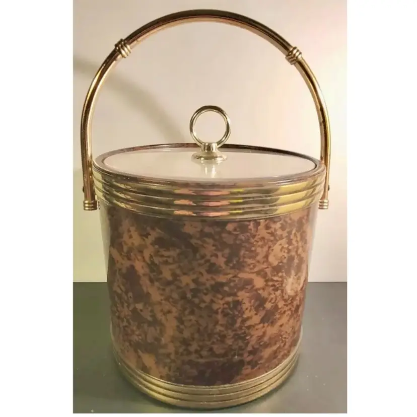 Shelton Ware Faux Wood Mid Century Modern Ice Bucket 1980s