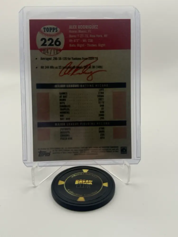 Alex Rodriguez 4/10 Black Toile 2022 Topps Platinum Anniversary - New York Yankees