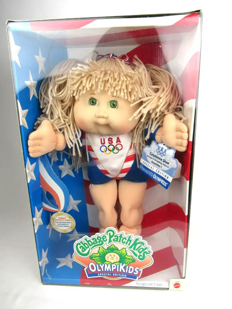 Cabbage Patch 1996 Olympikids Gymnast Doll Constance Skye Blonde w/Green Eyes
