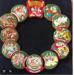 WDW   Disney Complete Pin Set - 2000 Wreath 12 Days of Christmas New with cards
