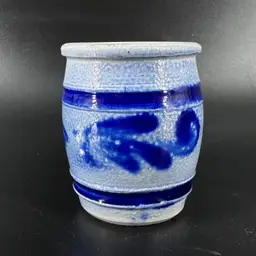 Little Blue And Grey Salt Glaze Pot