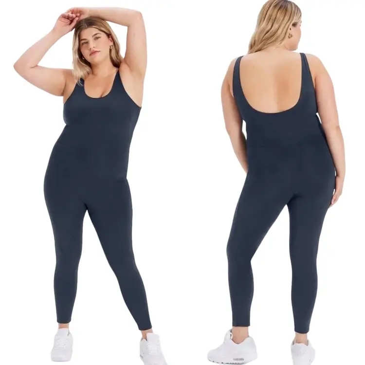 NWT 6XL Girlfriend Collective Midnight Blue Scoop Back Unitard 28.5" Inseam