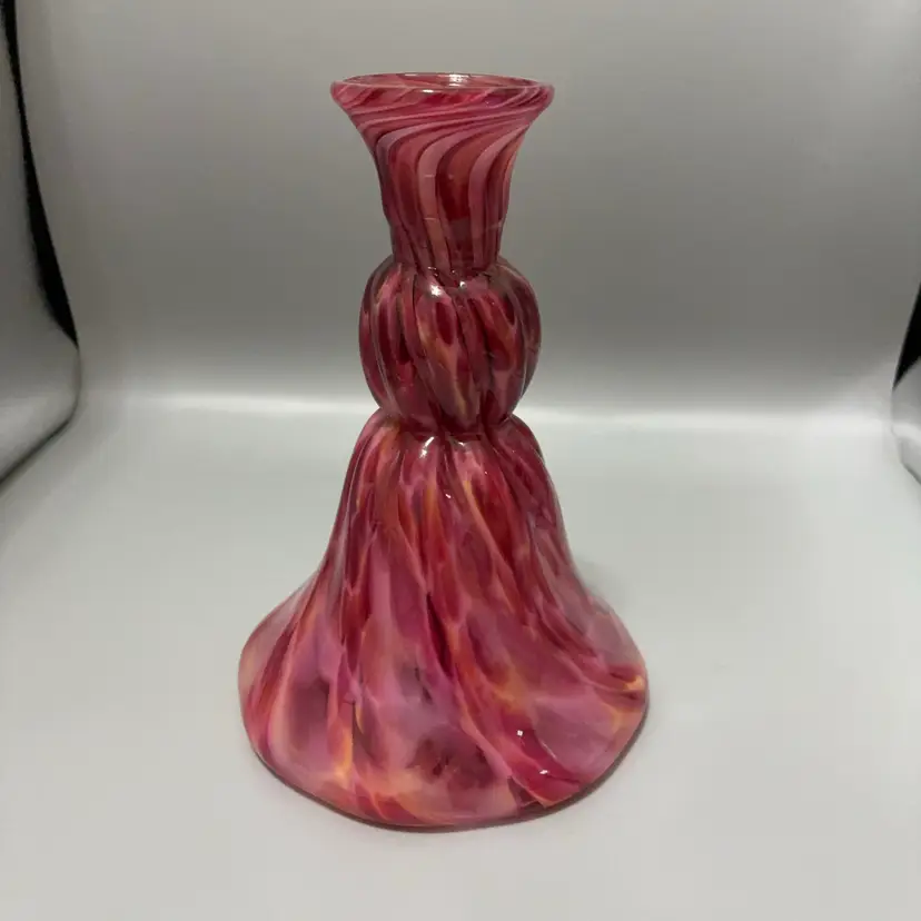 Vetro 2011 Pink Opalescent Signed Glass Vase