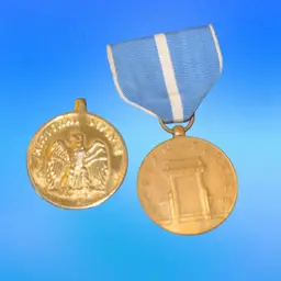 Two KSM (Korean Service Medals) Awarded To Recipients From 1950-1954.  Gold Medal Is Gold Plated and Tests at 10-12k. The Other Medal Is Bronze