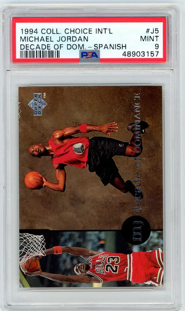 1994 Collectors Choice INT'L MICHAEL JORDAN #J5 Decade of Dominance Spanish PSA 9 MINT