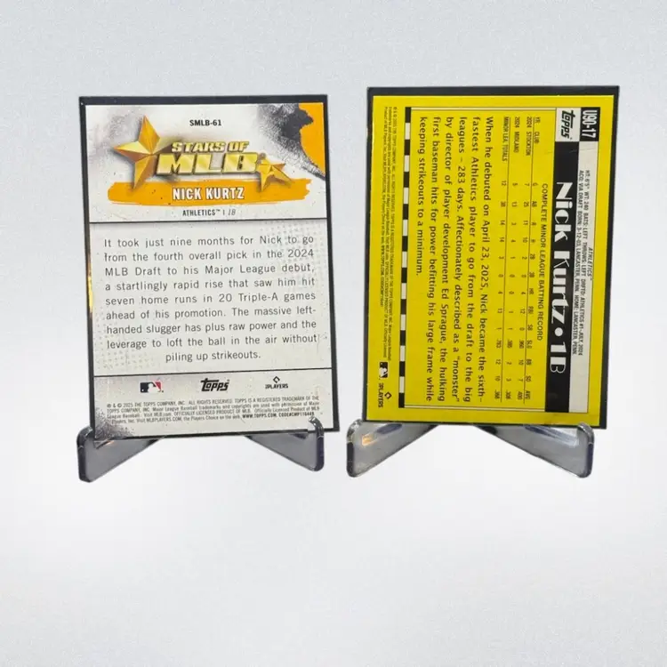 Nick Kurtz 2025 Topps Update 1990 Foil #U90-17 RC Stars of MLB Rookie Las Vegas Oakland Athletics