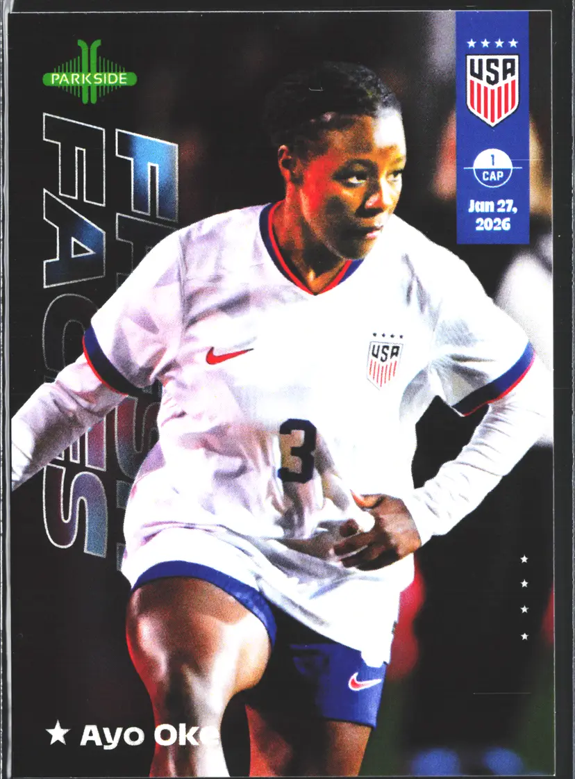 Ayo Oke 1st USWNT Soccer Card 2026 Parkside Fresh Faces Team USA Rookie RC
