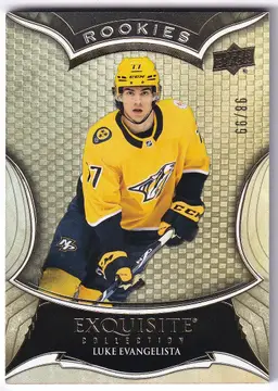 2023-24 Exquisite Collection Gold #RLE Luke Evangelista Nashville Predators Hockey Card