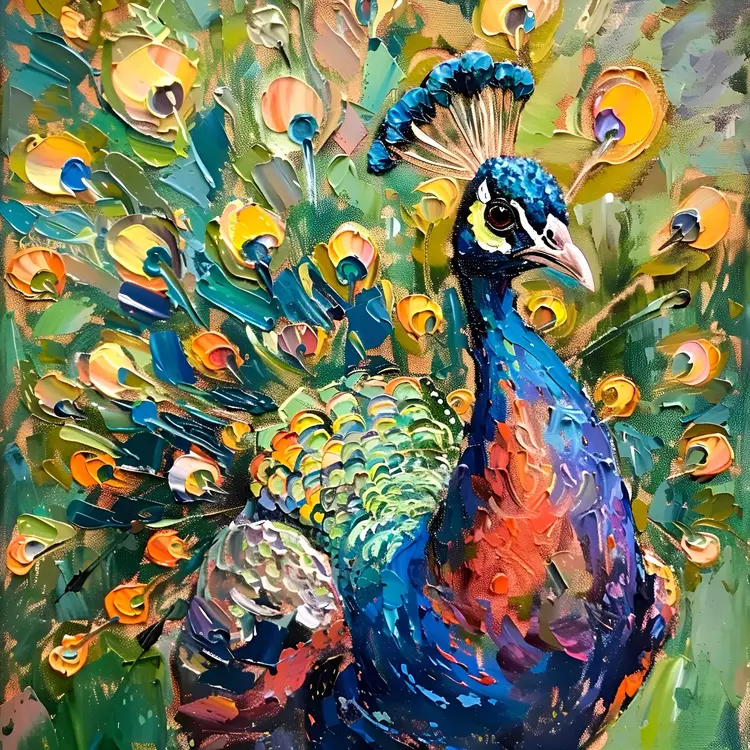 Peacock By Kevin George - 8” X 8” Canvas Print