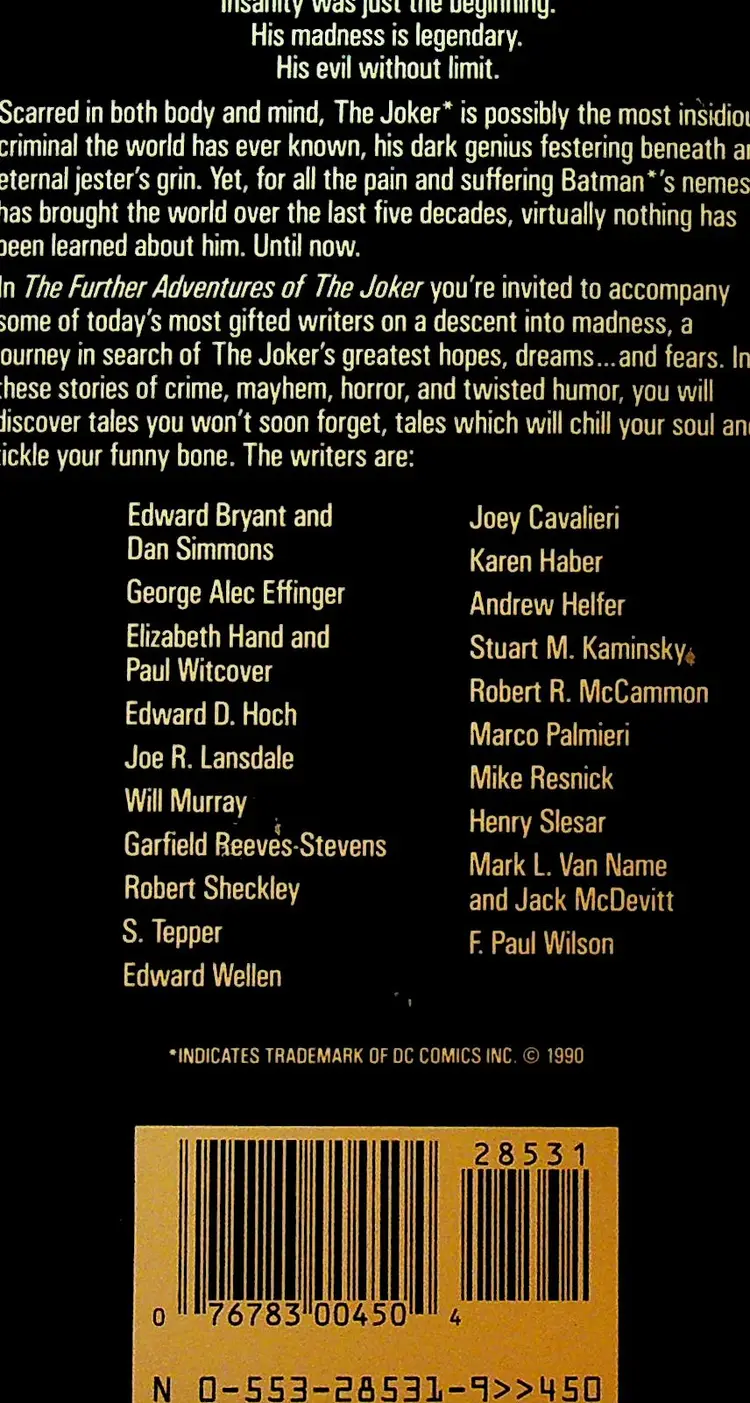 The Further Adventures of the Joker Paperback Book