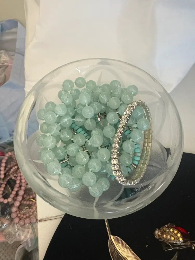 Crystal Dish With Jewelry