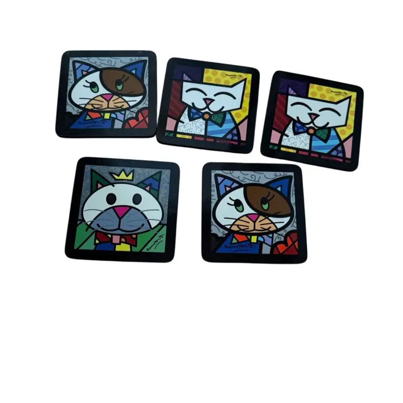 Romero Britto Cat Coasters
