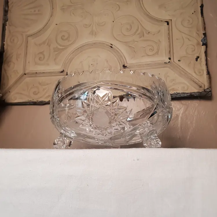 Crystal Footed Sawtooth Bowl