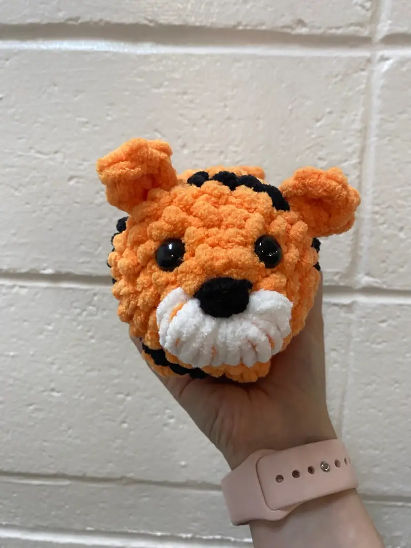 Crocheted Tiger Handmade 10” X 6”