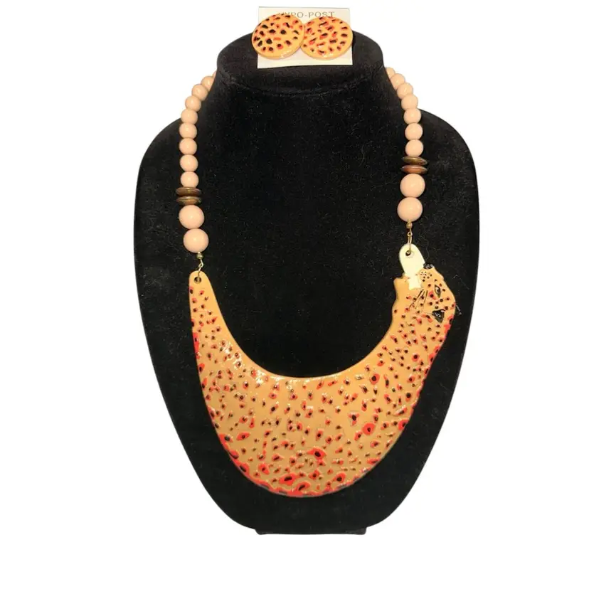 80s Leopard Necklace Set