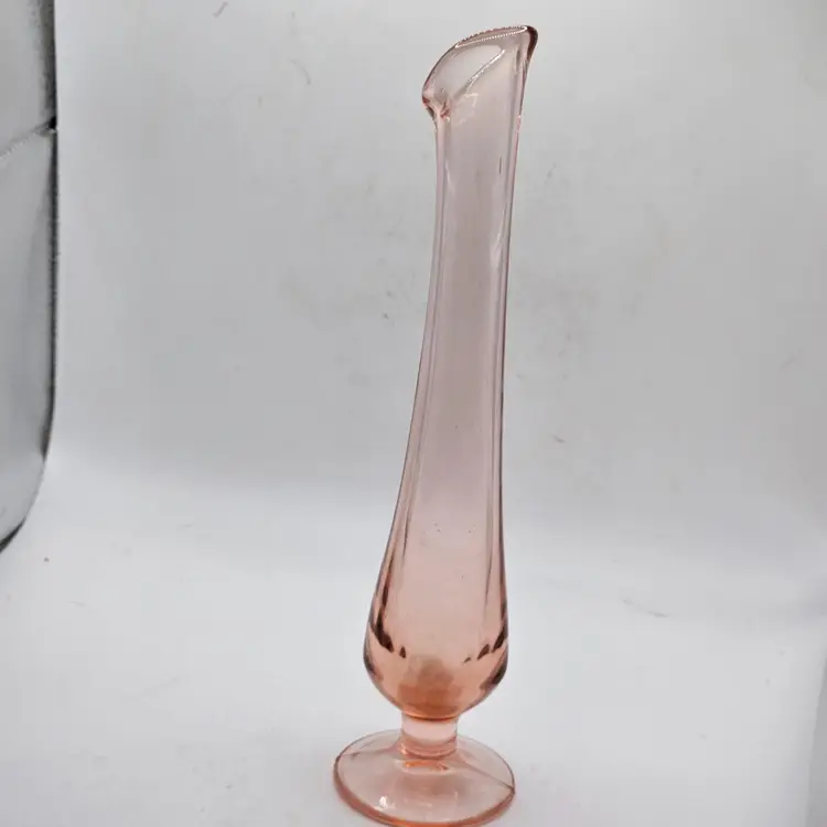 Pink Glass Bud Vase Vintage 9" Estate Find