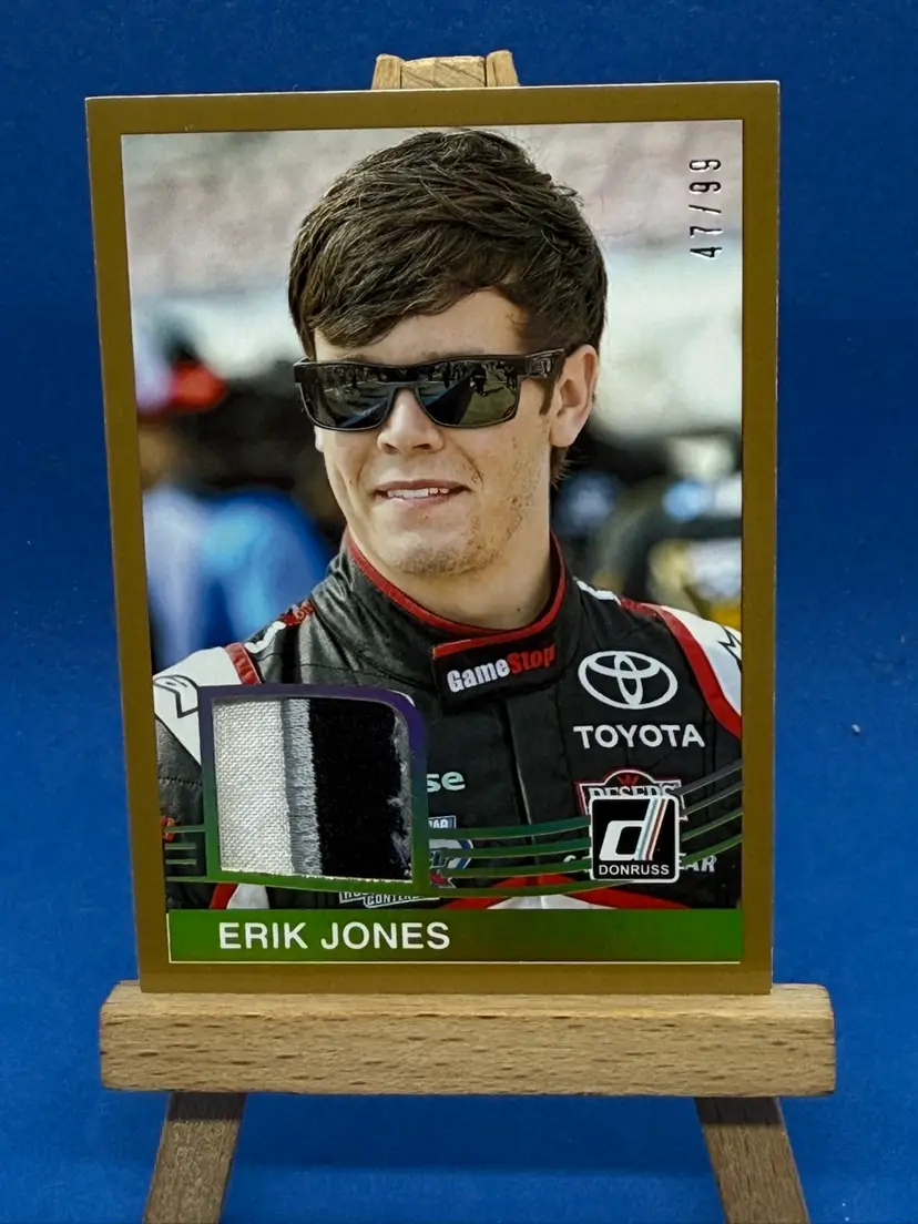 2017 Donruss NASCAR Erik Jones Gold Holofoil Firesuit Relic /99 A82